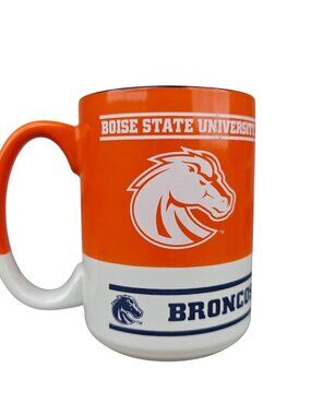 Boise State University Ceramic Mug Broncos Logo BSU Design Orange White Blue
